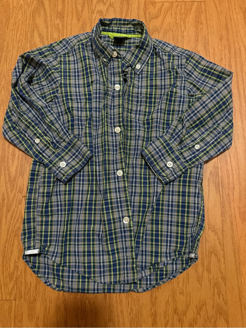 100% Cotton GAP Kids Plaid Button-Up Shirt - XS 4-5